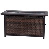 Flash Furniture Outdoor 50,000 BTU Fire Table with Steel Top and Wicker Base-Black/Espresso - 4 of 4