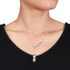 EVERLY JEWELRY | Sterling Silver 8-9 MM Cultured Freshwater Pearl Infinity Lariat Necklace - 18 inch - 4 of 4