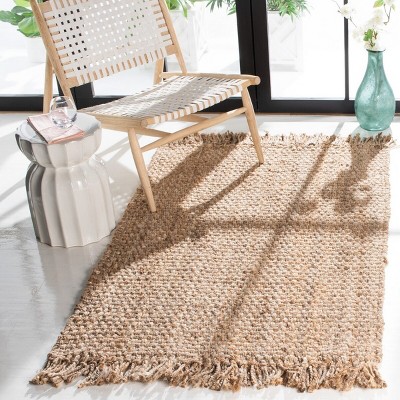 Natural Hand-Knotted Wool Rectangular Rug, 3'6" x 5'6"