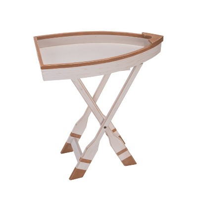 Beachcombers 22.8" Wood Boat Tray Folable Table