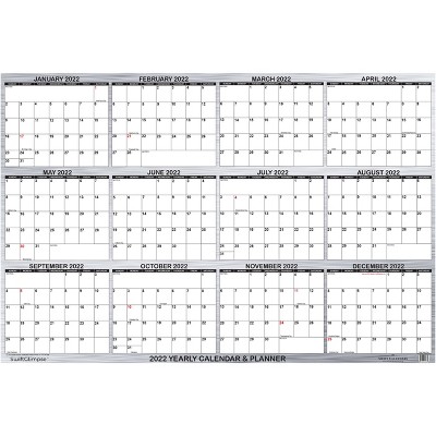 2022 Dry Erase Wall Calendar 24"x36" Metal - SwiftGlimpse