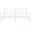 vidaXL King Metal Bed Frames with Headboard, Under Bed Storage, Noise Free, White, No Mattress - 4 of 4