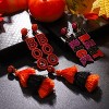 Beaded Halloween Earrings Set for Women - Cute 'Boo' Ghost, Pumpkin and Candy Corn Dangle Jewelry for Party - 4 of 4