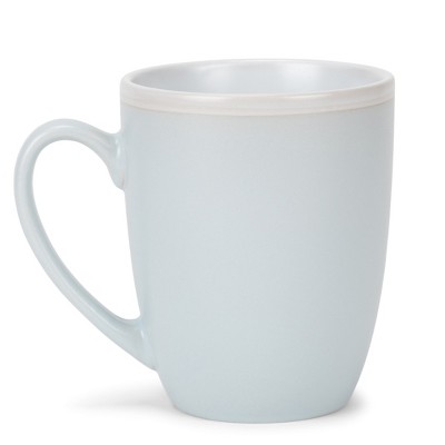 Pale Blue and White Ceramic 16oz Mug Set of 4
