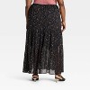 Women's Chiffon Maxi A-Line Skirt - Ava & Viv™ Black Floral - 2 of 3