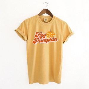 Simply Sage Market Women's Hey Pumpkin Pumpkin Short Sleeve Garment Dyed Tee - 1 of 2