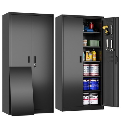 SUXXAN Metal Storage Cabinets with 2 Doors and 5 Adjustable Shelves for Office, Home