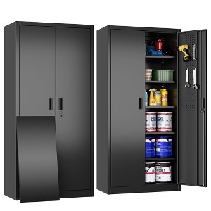 SUXXAN Metal Storage Cabinets with 2 Doors and 5 Adjustable Shelves for Office, Home - 1 of 4