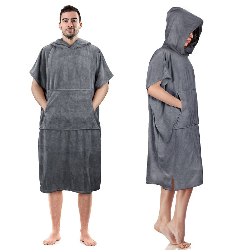 Tirrinia Surf Beach Changing Towel With Hood, Super Absorbent Microfiber Swim Robe Cape for Men Women Bath Shower Pool, 1 of 9