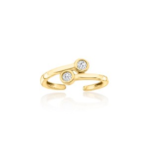 Ross-Simons 0.15 ct. t.w. Bezel-Set Diamond Bypass Toe Ring in 18kt Gold Over Sterling Size 4 - 1 of 3