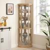 FURNIinspire Corner Curio Cabinet with Side-Hung Glass Doors Shelves, Perfect for Collections, Oak, 16.5"*69.85"*16.5" - 4 of 4