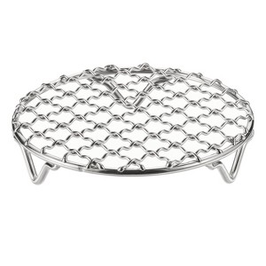 Unique Bargains Stainless Steel Round Cross Wire Barbecue Grill with Legs - 1 of 4