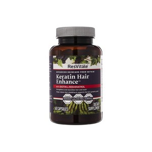 ResVitále Keratin Hair Enhance - Keratin Supplement for Hair Growth - 60 Capsules - 1 of 2