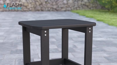 Teal Classic Poly Resin Adirondack Side Table for Outdoor