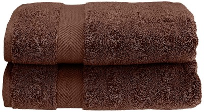 Blue Nile Mills Zero Twist Cotton 2-Piece Bath Towel Set, Espresso