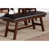 Vynxaria 48"W Contemporary Dining Bench Dark Walnut Finish, Solid Wood/Veneers, Dark Chocolate Faux Leather Cushion (1pc Only) - 3 of 4