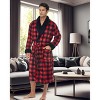 ADR Men's Plush Fleece Bathrobe, Warm Cozy Bath Robe - 2 of 4