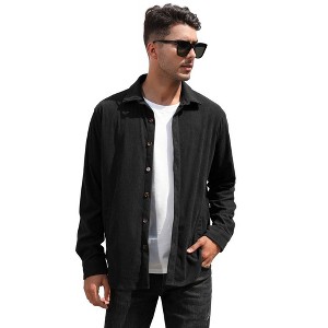 WhizMax Men's Corduroy Button-Up Lightweight Casual Shirt Jacket - 1 of 4
