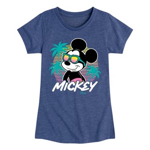 Girls' - Disney - Mickey Sunset Shades Fitted Short Sleeve Graphic T-Shirt - 1 of 4