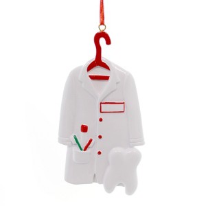 Personalized Ornament 4.5 Inch Dentist Coat Ornament Dds Tooth Doctor Tree Ornaments - 1 of 2