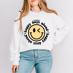 Simply Sage Market S.W.Smiley Happy Days Ahead Smiley Face Sweatshirt - 1 of 4