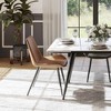 POVISON Contemporary Leather Dining Chairs Set of 2, Curved Back Side Chairs, Brown - 3 of 4