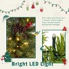 Pre-lit Xmas Tree Artificial Christmas 4-Piece Set with Garland, Wreath and Set of 2 3FT Entrance Trees X-mas with LED Lights-The Pop Home - 4 of 4