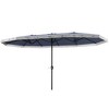 Outsunny 15ft Extra Large Patio Umbrella, UPF30+ Double-sided Rectangle Umbrella with Easy Crank Handle, 2 Vents for Garden Pool Lawn - 4 of 4