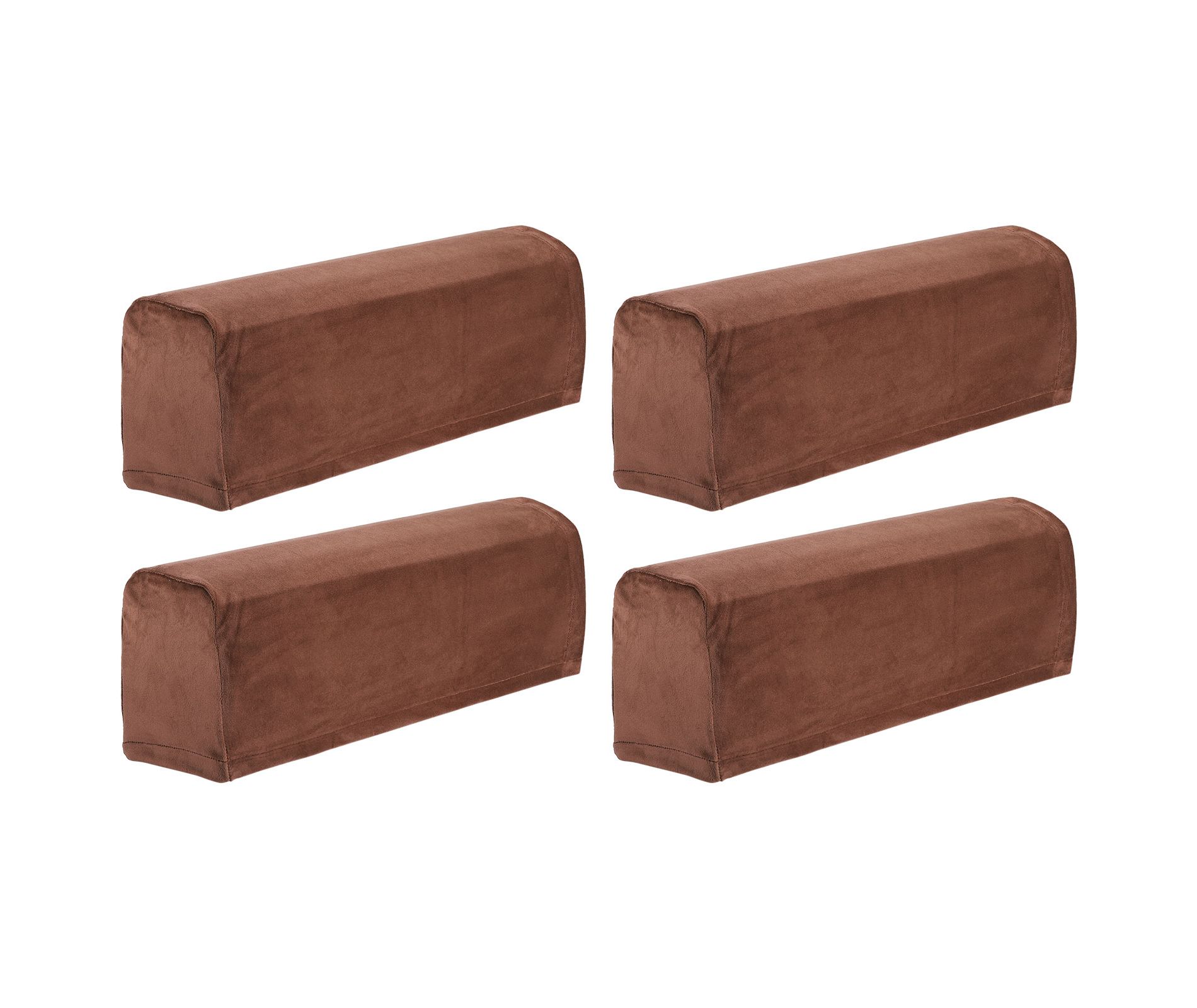 Unique Bargains Stretch Soft Polyester Fiber Sofa Couch Armchair Slipcovers 4 Pcs Coffee