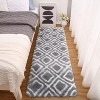 Soft Shaggy Diamond Runner Rug, Non-Slip Plush Carpet for Bedroom, Kids' Room & Living Room, Machine-Washable Fluffy Floor Mat - 2 of 4