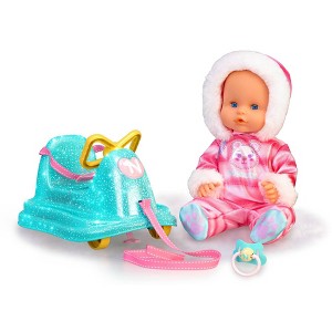 Nenuco 14" Baby Doll in Ski Suit and Sleigh Accessory On Wheels With Color Changing Nose, For Ages 2+ - 1 of 4