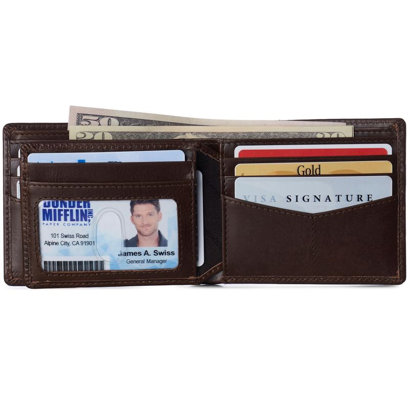Alpine Swiss Nolan Mens RFID Protected Bifold Wallet Genuine Leather Comes in a Gift Box, 2 of 6