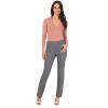 Rekucci Women's Pull-On Straight Leg Pants with Pockets & Tummy Control – Office Workwear Stretch Trousers - 4 of 4