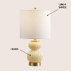 JONATHAN Y Daphne Contemporary Transitional Metal/Glass Ribbed Gourd LED Table Lamp - 3 of 4