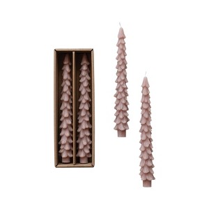 Unscented Tree Shaped Taper Candles, Boxed Set Of 2 - 1 of 3