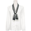 INSPIRE CHIC Women's Satin Striped Contrast Color Skinny Long Hair Ribbon Neck Scarves 1 Pc - 2 of 4