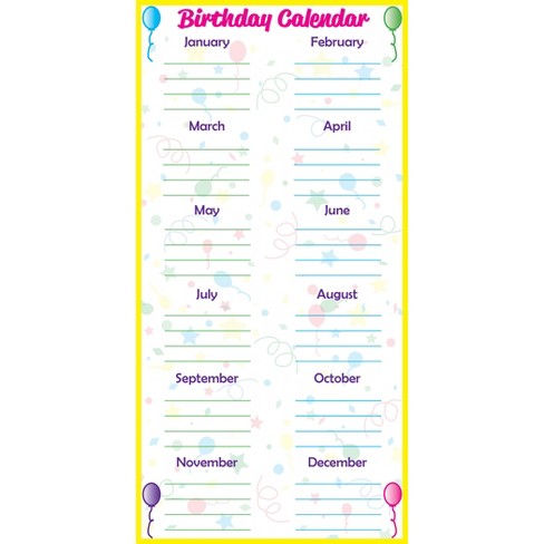 Flipside Products Low-tac Birthday Calendar Vertical : Target