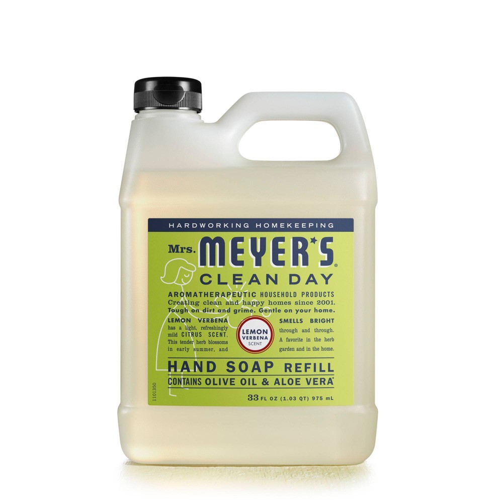 Photos - Shower Gel Clean Mrs. Meyer's  Day Lemon Verbena Liquid Hand Soap Refill - 33 fl oz 