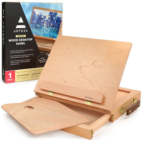 KINGART Extra Large 2 Drawer Adjustable Wood Table Sketchbox Easel, Paint  Palette, Premium Beechwood - Portable Wooden Artist Desktop Case - Store  Art