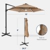 Best Choice Products 10ft 360° Rotating Cantilever Easy Auto Open Patio Umbrella w/ Solar LED Lights - 2 of 4