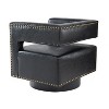 Francesca Comfy Swivel Barrel Chair for Bedroom with Nailhead Trim | ARTFUL LIVING DESIGN - 4 of 4