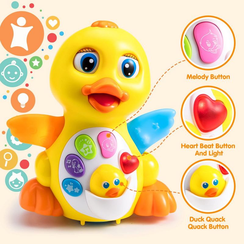 Baby Toys Duck, Infant Musical Toys, Tummy Time Toys with Music , Learning Toys, Dancing Duck Crawling Baby Toy, Baby Easter Basket Stuffers Gifts, 5 of 10