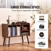 VEVOR Record Player Stand, Turntable Stand Holds Up to 220 Albums, Vintage Vinyl Record Cabinet with Removable Shelves, Record Player Table - 3 of 4
