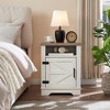 Gulches White Oak 0 Drawers 18 in W Farmhouse Nightstand with Barn Door Storage Open Shelf - 2 of 4