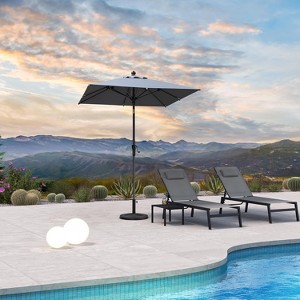PURPLE LEAF Patio Umbrella Outdoor Table Umbrella Aluminum Frame Market Umbrella Sun Umbrella with 8 Sturdy Ribs - 1 of 4