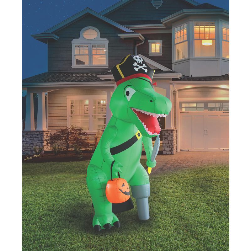 A Holiday Company 8ft Inflatable Dino Pirate, 8 ft Tall, Multi, 3 of 7
