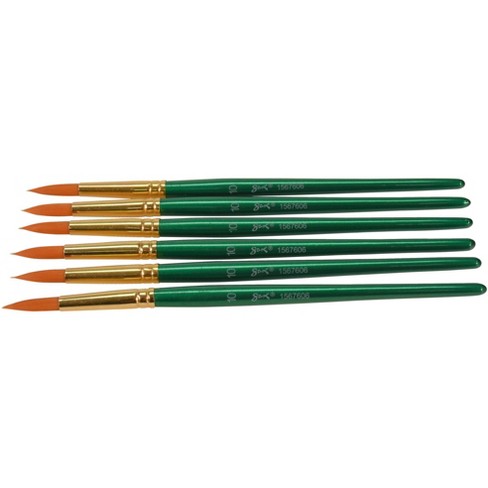 Size 8 Sax Optimum Golden Synthetic Taklon Paint Brushes Round Pack of 6 