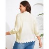 Plus Size Knit 3/4 Sleeve Cardigan Knit Shrug Sweater - 3 of 4