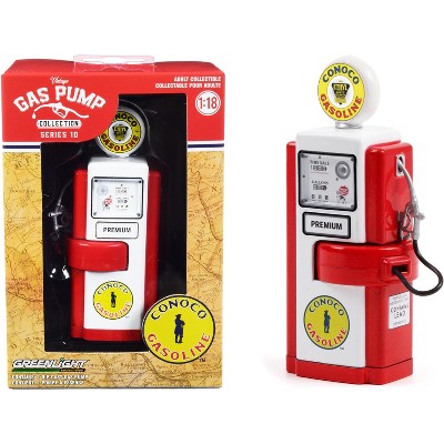 1948 Wayne 100-A Gas Pump "Conoco Gasoline" Red and White "Vintage Gas Pumps" Series 10 1/18 Diecast Model by Greenlight