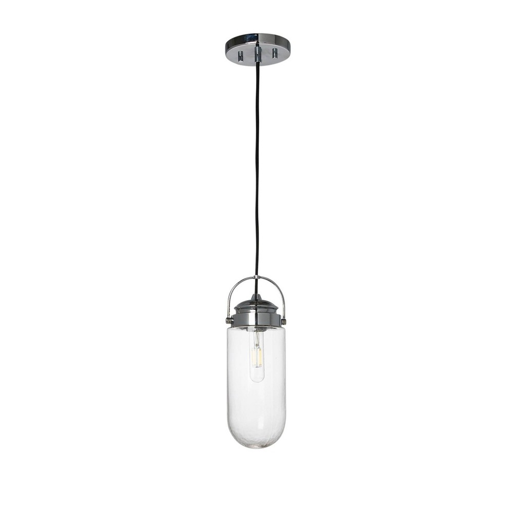 Photos - Chandelier / Lamp Robert Stevenson Lighting Shiloh Metal and Glass Ceiling Light Chrome: ETL Listed, Modern Pendant Fixture